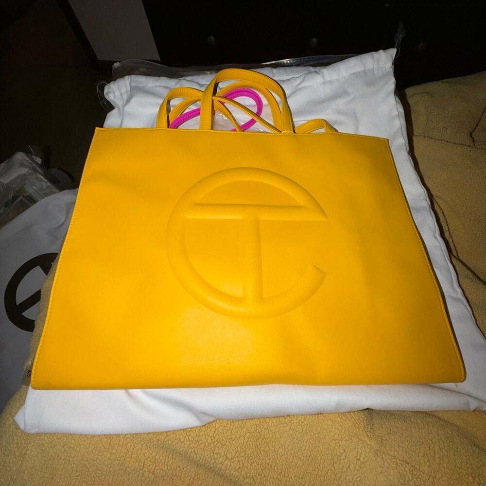 Authentic Telfar Large Yellow Shopping Bag New